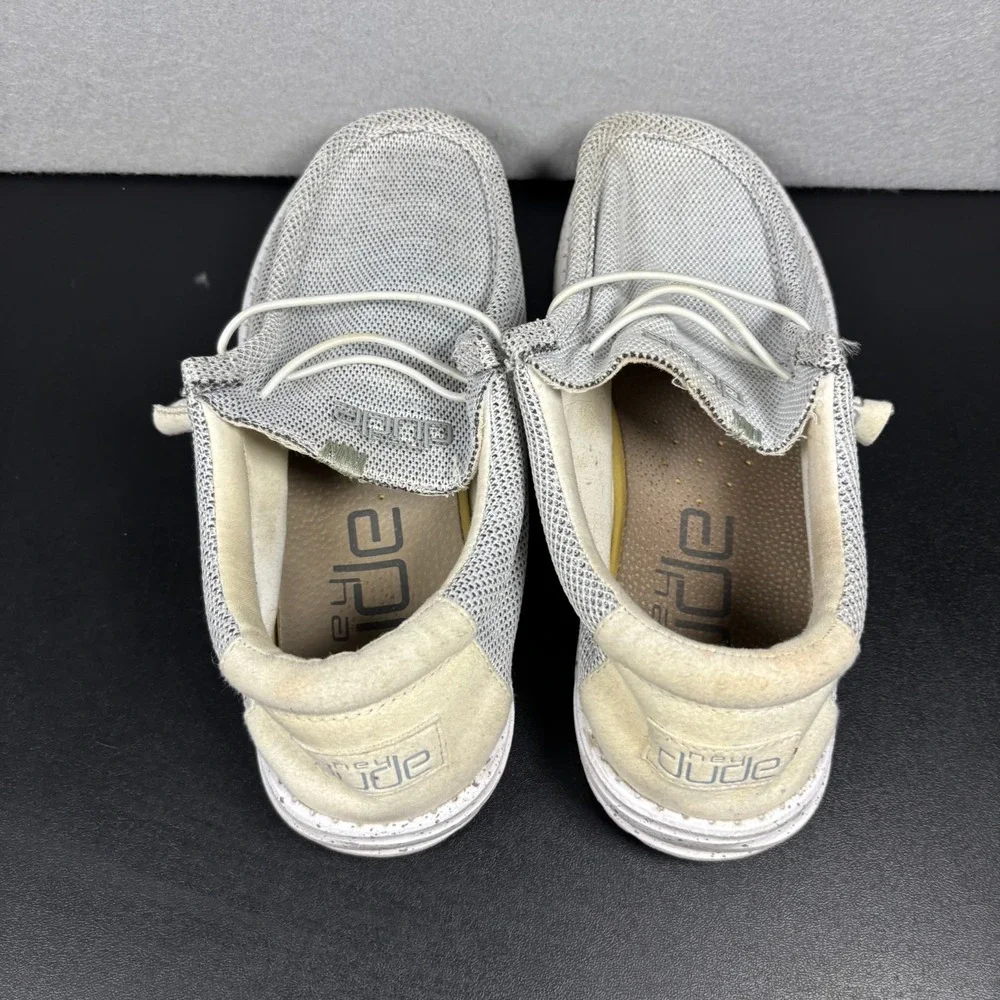 HeyDude Wally Sox Men's Size 10 Stone White Gray Slip On Casual Shoes